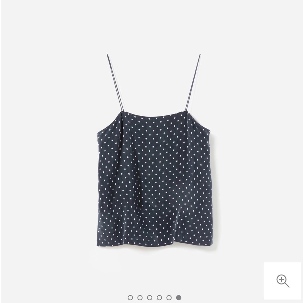 Everlane Navy and White Polka Dot Tank